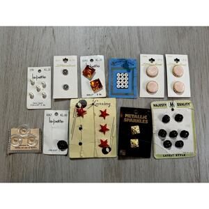 Lot Of Vintage Unique Buttons Mix‎ Metal Plastic Large Small Gorgeous Antique